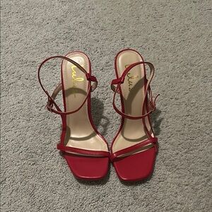 Lulu's Bold Red Strappy Heels